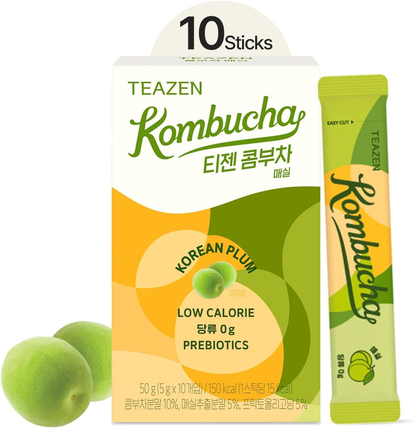 TEAZEN Kombucha Powder, Korean Plum Flavor, Zero Sugar, Spar