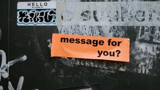 a sign on a wall that says message for you?