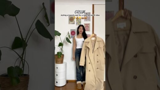 styling this trench coat for an easy and cute fall outfit idea 🧥 #fashion #grwm #shorts