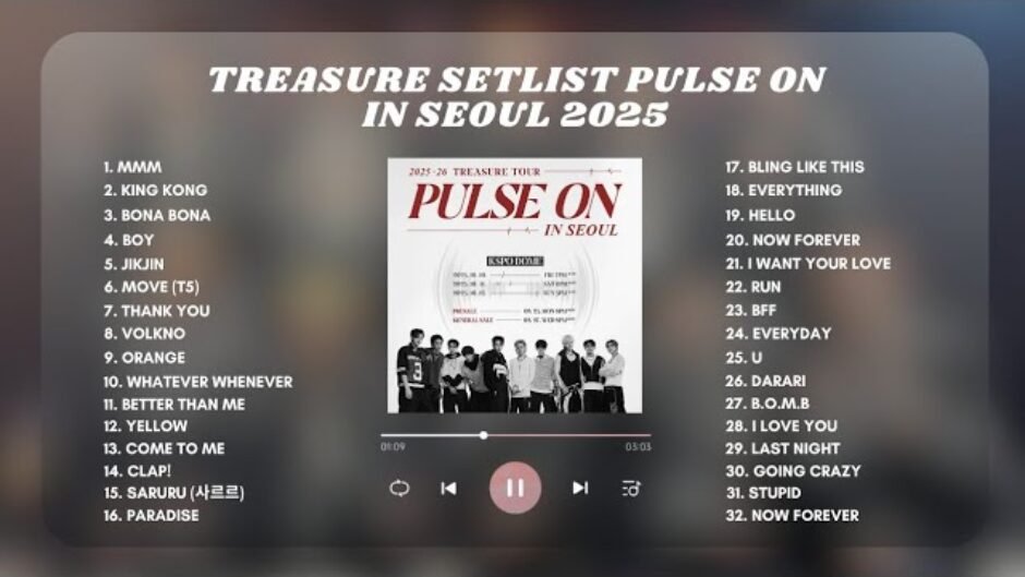 TREASURE SETLIST PULSE ON SEOUL 2025 PLAYLIST