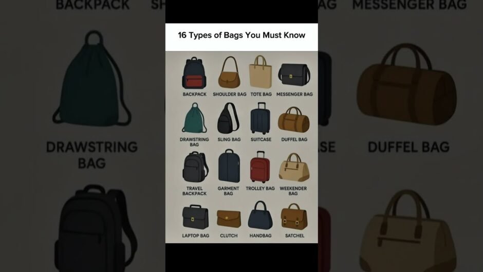 16 Types of Bags You Must Know | Fashion & Style Guide #typesofbags #bagcollection #handbags