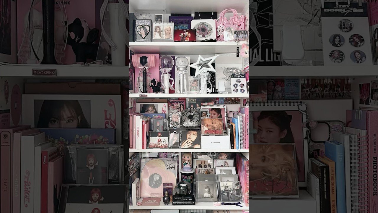 💫 sharing my KPOP light stick collection ✨ #kpop #lightstick #blackpink #aespa #gidle #lalisa #room