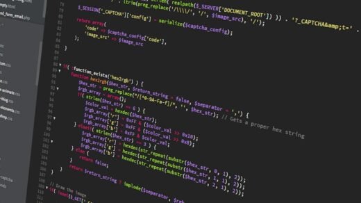 Colorful PHP code displayed on a dark screen, ideal for programming themes.