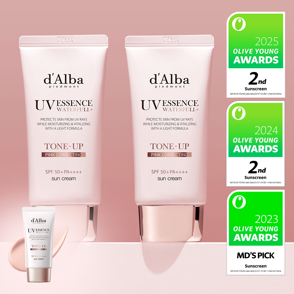 d'Alba [PINK CORRECTING] Waterfull Tone-Up Sun Cream Duo Set (50mL+50mL) - d'Alba