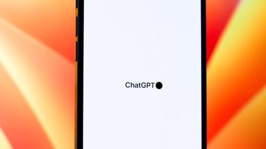 Close-up of a smartphone displaying ChatGPT with vibrant background. Ideal for tech and AI themes.