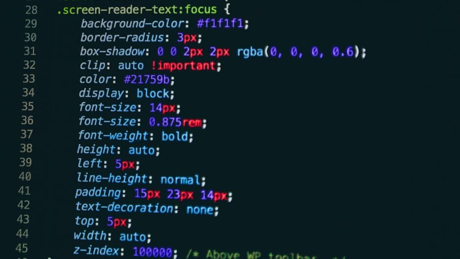 a computer screen with a bunch of text on it
