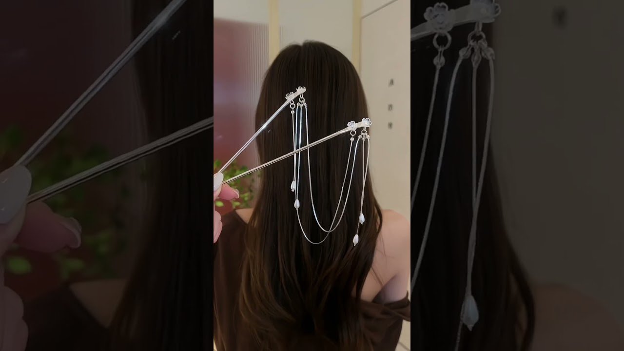 Double Strand Metal Hairpin🦋 #hair #fashion #ootd #hairstyle #hairpin #beautiful #hairclip #jewelry