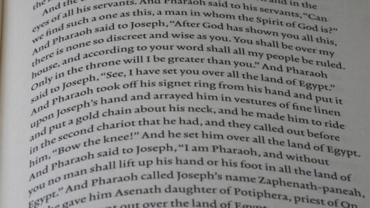 Close-up of text from a book page in a book.