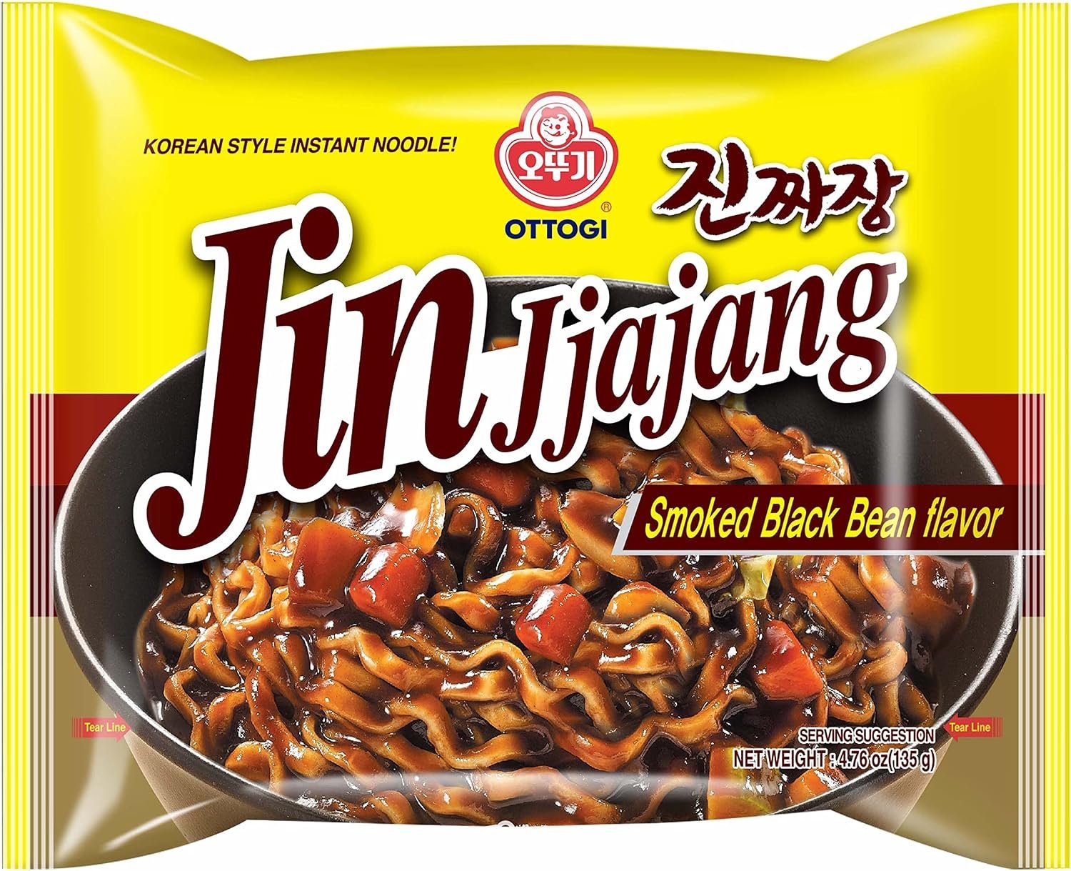 OTTOGI JIN Jjajang Korean Instant Noodles – Black Bean Sauce